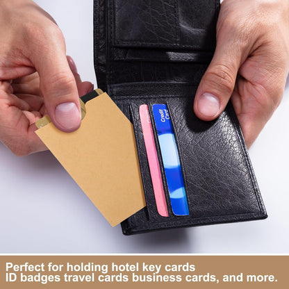 Thenshop 2000 Pieces Credit Card Sleeves Hotel Key Holder Blank Gift Envelopes Writable Printable Gift Card Sleeves White Key Sleeve Protector for Business, 2.4 x 3.5 Inch (Brown)