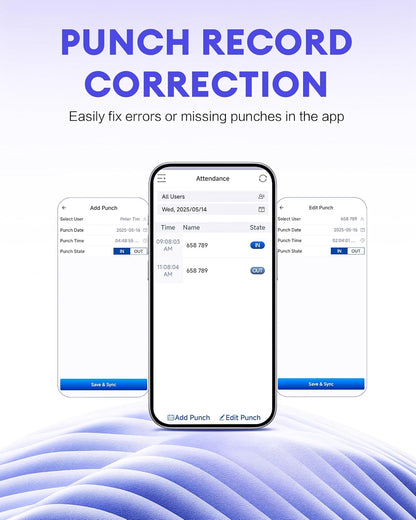 NGTeco APP-Based Time Clocks for Employees Small Business, 4-in-1 Time Clock with Face, Fingerprint, RFID, PIN, WiFi Clock in Machine for Employees with APP for iOS Android