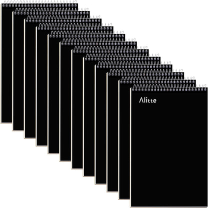 Steno Pads Spiral 6x9-12 Pack - Gregg Ruled, Perfect for Work, School, and Home Use, Easy Tear-Off Pages, White Paper - No Ink Bleeds - 80 Sheets