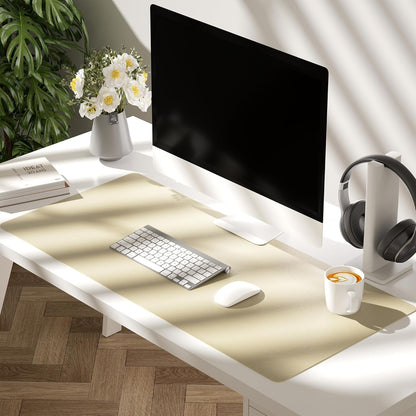 Aothia Double-Sided PU Leather Desk Pad - Non-Slip Large Mouse Pad & Desk Mat for Office, Home - Waterproof, Easy to Clean, Durable Dual-Sided Surface (Sand Beige, 23.6" x 13.7")