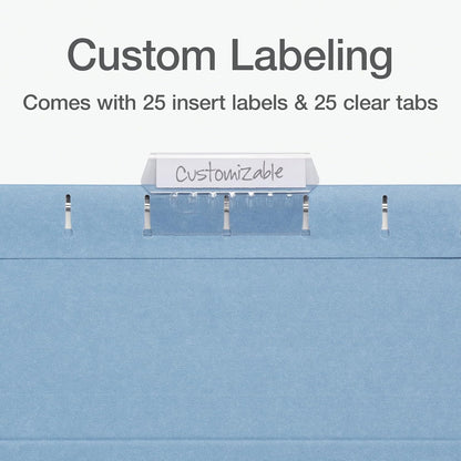 Pendaflex Hanging File Folders, Letter Size, Assorted Colors for Home, Office Filing Cabinet, 1/5-Cut Adjustable Tabs, 25 Per Box (81698)