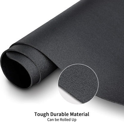 KINGFOM Desk Pad Office Desktop Protecter, PU Leather Desk Mat Blotters Organizer with Comfortable Writing Surface (35.4" x 16.9", Black)