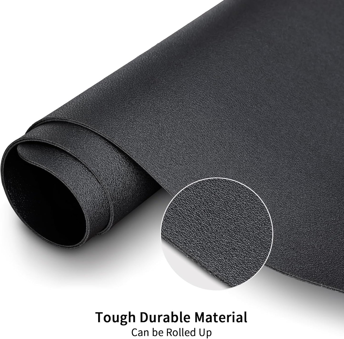 KINGFOM Desk Pad Office Desktop Protecter, PU Leather Desk Mat Blotters Organizer with Comfortable Writing Surface (31.4" x 15.7", Black)