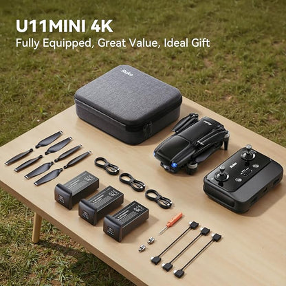 Ruko U11MINI 4K, Drones with Camera for Adults 4K Video 8K Photo, Under 249g, 3-Axis Gimbal EIS, 20000ft FPV Transmission, AI Takeoff/Landing, Auto Return, GPS with Beeper, Beginner (96-Min Flight)