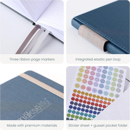 90-Day Quarterly Planner - Entrepreneur Goal Setting & Project Management, Undated 3-Month Productivity Planner for Small Business Owners, Navy