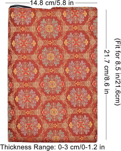 BLBMH Book Covers for Paperbacks Fit for 5.5x8.5 inch Adjustable Book Sleeve Cover for Women Over 15 Soft Cloth Protector for Novels Notebook - Flower Red 8.5in
