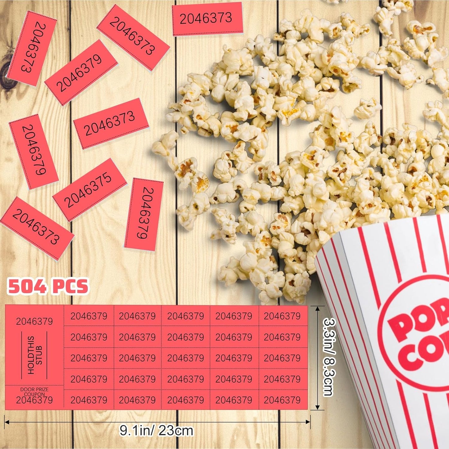 Kosiz 504 Sheets 25 Bid Raffle Ticket with Different Numbers Per Sheet Chinese Auction Tickets for Events Church Basket Auction Silent (Red)