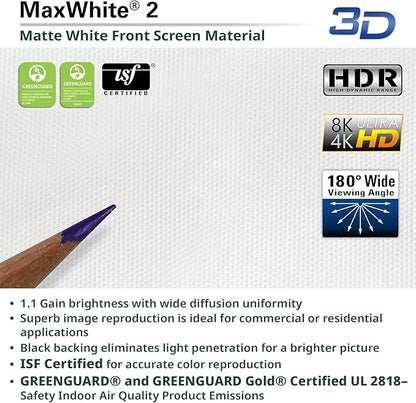 Elite Screens Manual Series, 80-INCH, 4:3 Aspect Ratio. Manual Pull Down Projector Screen with AUTO LOCK for Home Movie Theater, 8K / 4K Ultra HD 3D Ready, M80NWV, White