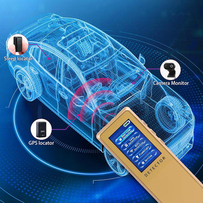 Hidden Bug Camera Detector,GPS Tracker RF Signal Scanner Listening Devices Finder Wireless for Travel,Car, Bathroom,Office, Hotel (Golden)