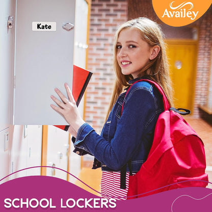 Availey 32 Pieces (4 x 1.8") - White Magnetic Dry Erase Labels - Reusable Strips for Classroom Home Office Garage Refrigerator - Blank Writable Erasable Cards - Name Tags Students Locker Shelf