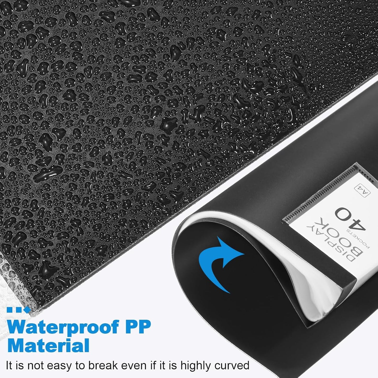 Marspark 4 Pcs Binder with Plastic Sleeves Large 8.5" x 11" Display Presentation Book 40 Pocket 80 Pages Art Portfolio Folder Clear Sheet Protector for Photo Document (Black)