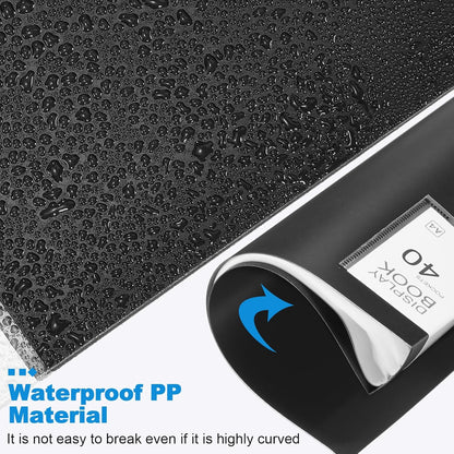 Marspark 4 Pcs Binder with Plastic Sleeves Large 8.5" x 11" Display Presentation Book 40 Pocket 80 Pages Art Portfolio Folder Clear Sheet Protector for Photo Document (Black)