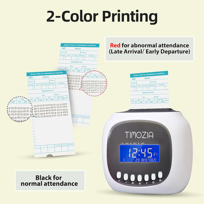 Time Clocks for Employees Small Business, Auto-Align Time Clock, 6 Punches per Day Time Machine, Clock in Machine for Employees with Time Cards, 2 Ink Ribbons and 4 Racks (White-App)