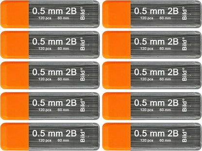 Bild Premium 1200 leads of 0.5mm 2B Mechanical Pencil Lead Refills (2B Mega, 0.5 mm)