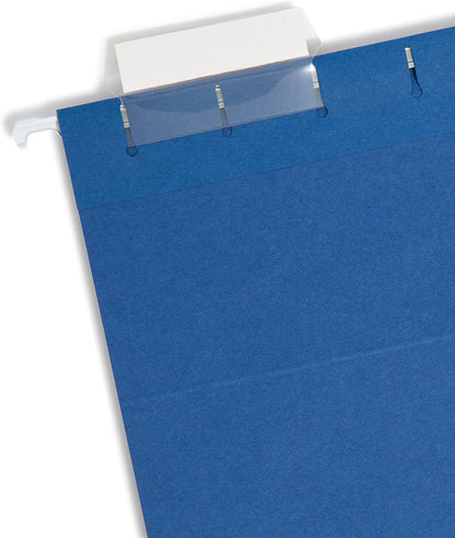 Smead Colored Hanging File Folder with Tab, 1/5-Cut Adjustable Tab, Letter Size, Navy Blue, 25 per Box (64057)