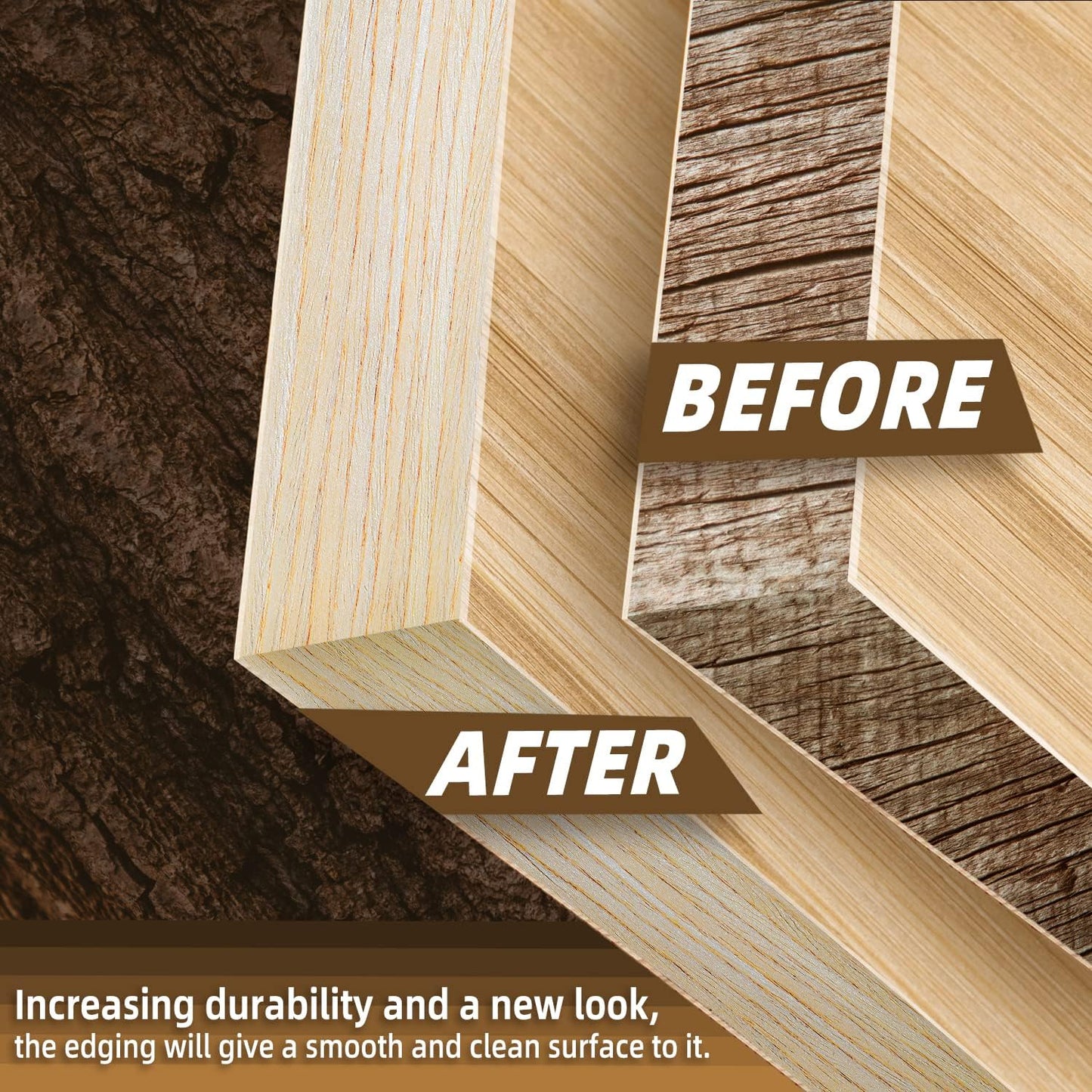 GSCIT Club Oak Edge Banding, 3/4 inch x 500ft roll of Veneer Edge Banding Preglued Flexible Wood Tape for Furniture Repair