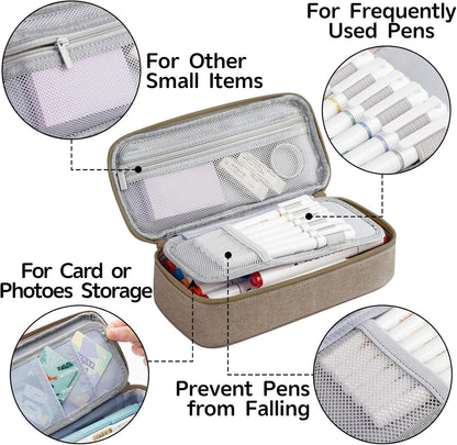 WEMATE Pencil Case, Large Storage Organizer for Stationery, Back - to - School Essential, Teacher Must - have, Big Pencil Pouch, Marker Case School Supplies for College & High School