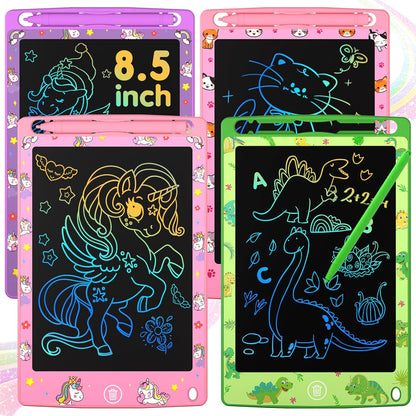 4 Pack LCD Writing Tablet for Kids, 8.5 Inch Colorful Doodle Board Drawing Pad, Party Favor Educational Learning School Prize Birthday Gifts for Boys Girls Age 3 4 5 6 7 8