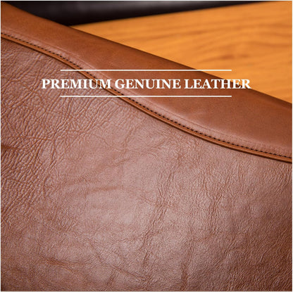 Genuine Leather Portfolio, Legal Size 8.5 x 14 Pad Holder, Business Padfolio for Men and Women, Zippered Laptop Organizer, Executive Professional Work Travel Notepad Folio, Brown, Oil Tanned