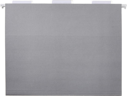 Amazon Basics Hanging File Folders, Letter Size, Gray, 25-Pack