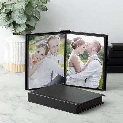 Neil Enterprises Inc. 6" x 8" Black Leather Self-Stick Photo Album - Holds 20 Photos