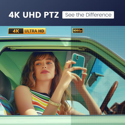 4K Conference Room Camera System, AI Auto-Tracking PTZ Camera 5X Digital Zoom with Speakerphone Set 120° Wide-Angle USB3.0 for Zoom YouTube Teams OBS and More