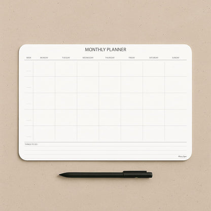 Undated Monthly Planner Notepad,Desk Calendar for Organizing&Scheduling Tasks-Productivity Tracker,Goals,Notes&To-Do Lists–A4 Size (8,3"X11,7")Premium Thick Paper with Cardboard Back Support 50 Sheets