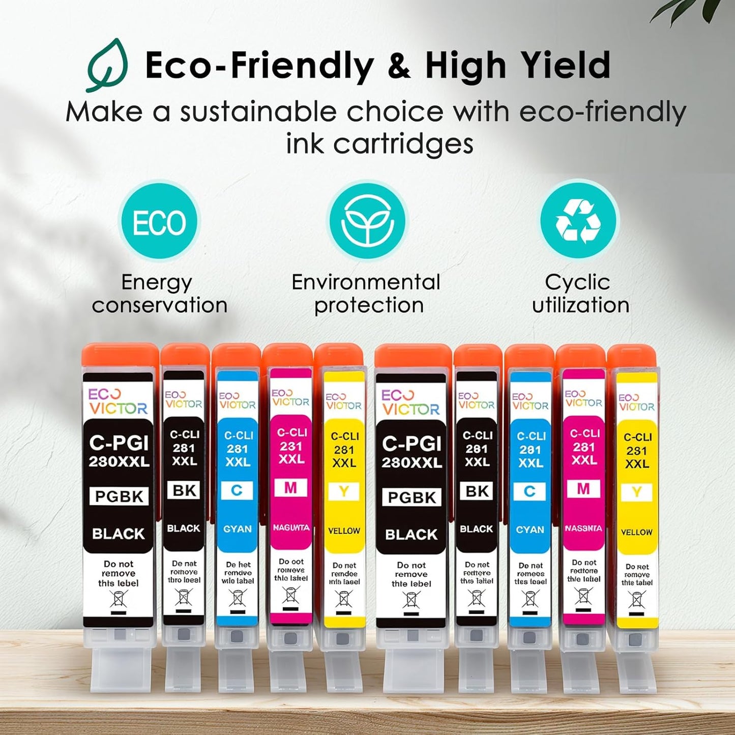 10 Pack 280 281 XXL Ink Cartridges Replacement for Canon 280XL 281XL Ink Cartridges PGI-280XXL CLI-281XXL for TR8620a TR8520 TR8620 TR8600 TR7520 TS6120 TS6220 TS9120 TS6320 TS8220 Printers