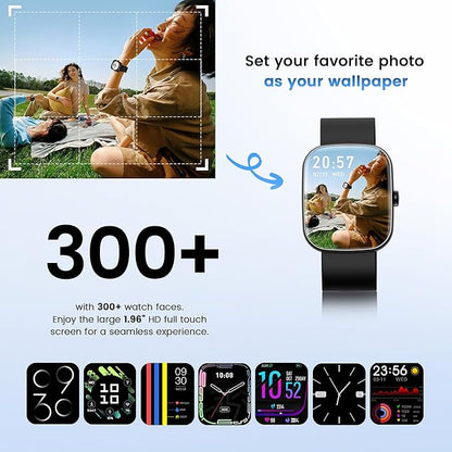 Smart Watch (Answer/Make Call), 1.96" SmartWatches for Men Women with Heart Rate/Activity Tracking, Fitness Tracker Watch with IP68 Waterproof/Pedometer, Smart Watch for Android/iPhone Compatible