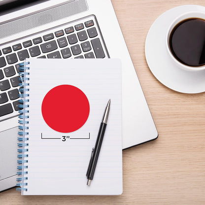 ChromaLabel 3 Inch Circle Sticker Labels, Easy to Write On Colored Dot Stickers, Permanent Adhesive Labels - 500 Sticky Dots per Roll, Red Dot Stickers