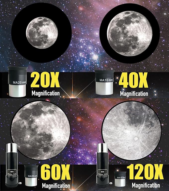 SpectrumOI TourStar 70 AZ Telescope for Adults Astronomy Gifts, Travel Telescope for Camping - Premium Refractor 70mm Aperture with Carry Bag and Phone Holder White Color