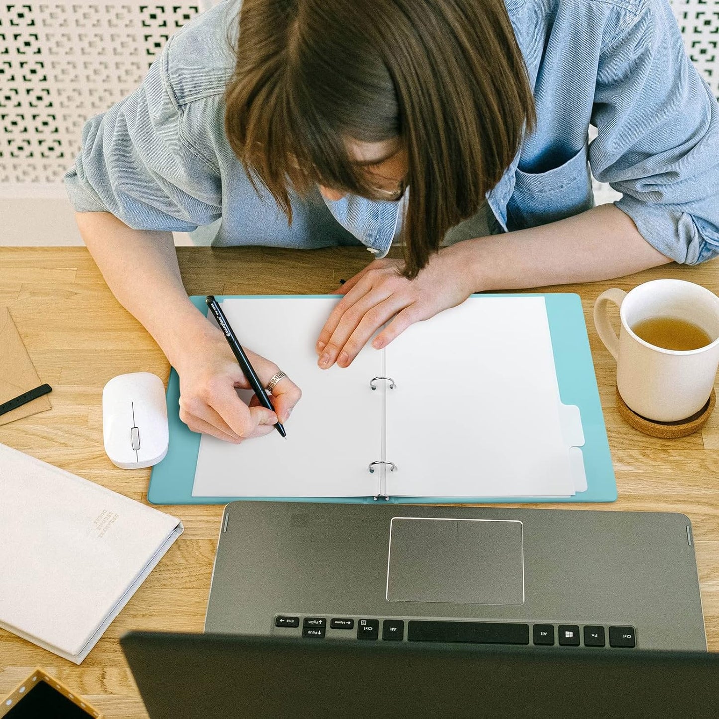 3 Ring Binder Dividers with 5 Tabs, Write & Erase Plastic Binder Dividers Durable 3 Hole Punch Dividers Letter-Size 1/5 Cut Big Tabs Dividers, 2 Set, 10 Dividers Total