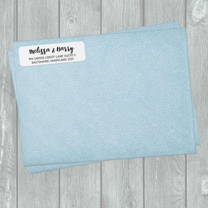 White Modern Rolled Address Labels/Roll of 250 Personalized Address Labels/Designer Return Address Stickers in Elegant Plastic Dispenser