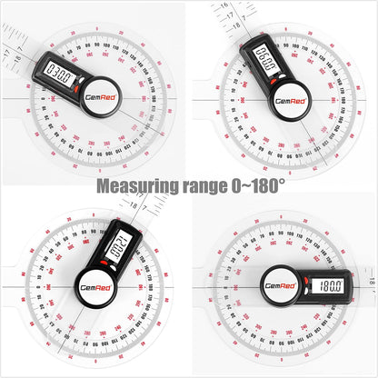 GemRed 12" Digital Goniometer for Joint Range of Motion ROM Measurement(GR311 New Version)