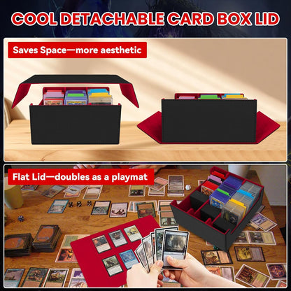 Card Storage Box for Trading Cards, 2600+ Commander Deck Box, Storage Box Fits Toploader and One-Touch, Card Organizer for TCG, MTG, Sports Cards, with Card Dividers & Stoppers