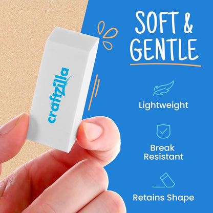 White Erasers Bulk 100 Pack - Large Latex- Free Bulk Erasers for Kids, Classroom, and School Supplies - Ideal for Pencils and Drawing - Borradores Escolares