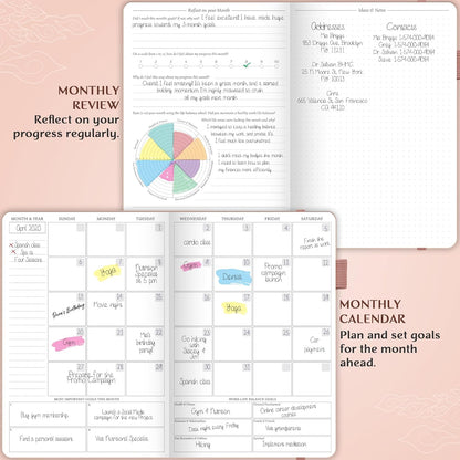 Legend Planner Hourly Schedule Edition – Deluxe Weekly & Daily Organizer with Time Slots. Time Management Appointment Book Journal for Work & Personal Life, Undated, A5 Hardcover – Rose Gold, Debossed