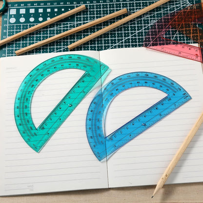 Zonon 36 Pieces Protractors Bulk Plastic 180 Degrees 6 Inch Translucent Protractors for Geometry, Angle Measurement, Students School Supplies