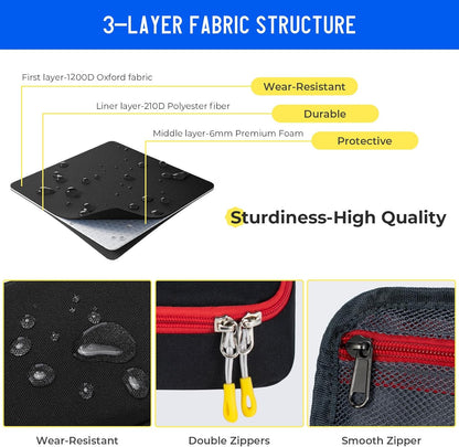 ECHSRT Big Pencil Case, Aesthetic Portable Zipper Pencil Bag with Hidden Pocket, Special Pouch for Men Women Adults, Stationery Organizer Pen Cases for Office Travel,Black