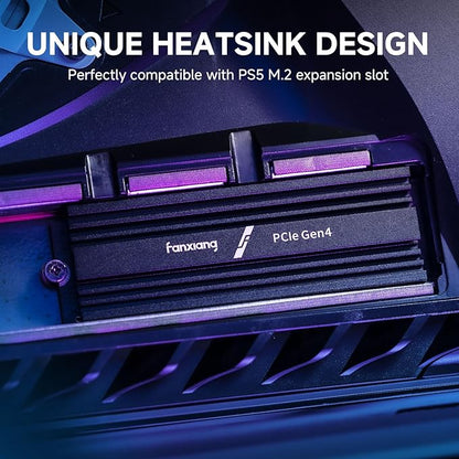 fanxiang 4TB NVMe Internal Gaming SSD for PS5 with Heatsink, Up to 7000MB/s M.2 SSD PCIe Gen 4 SSD Storage Expansion Compatible with PS5, Internal Solid State Drive for Gamers, Professionals, Creators