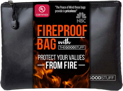 Fireproof Money Bag for Cash (10" x 13") – Waterproof Document Holder with Zipper, Protects Important Papers, Passports & Valuables from Fire & Water – Secure Storage for Home, Office & Travel