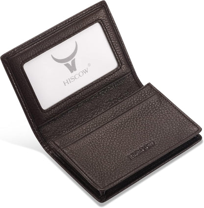 Leather Business Card Case Holder for Men & Women, Italian Calfskin