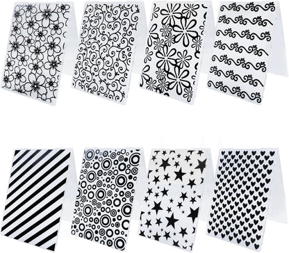 8 Pcs Embossing Folders,Embossing Folders for Card Making,Plastic Paper Card Stencils for Crafts Scrapbook Photo Album DIY,"5.8 x 4.1"(Elegant Style）