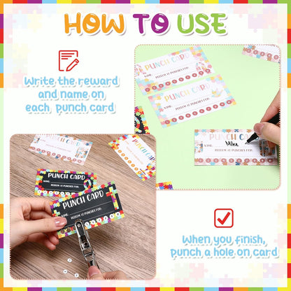 Fumete 400 Pcs Punch Cards for Classroom Reward Cards Behavior Incentive Loyalty Awards for Kids Students Teachers School Business, 8 Styles, 3.5 x 2 in (10 Christian Punches Style)