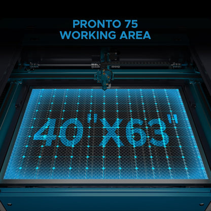 OMTech Pronto 150W CO2 Laser Engraver & Cutter with Water Chiller – 63"x40" Workspace, 1,000mm/s Speed, Autofocus, 2-Way Pass, Air Assist, for Wood, Acrylic & More