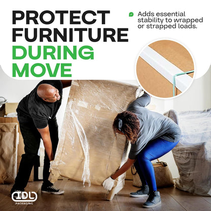 IDL Packaging Cardboard Edge Protectors 2" x 2" x 48", Full Pallet of 2800 pc, White - V-Board Reinforced Corner Protectors - Regular-Duty Cardboard Corners for Shipping