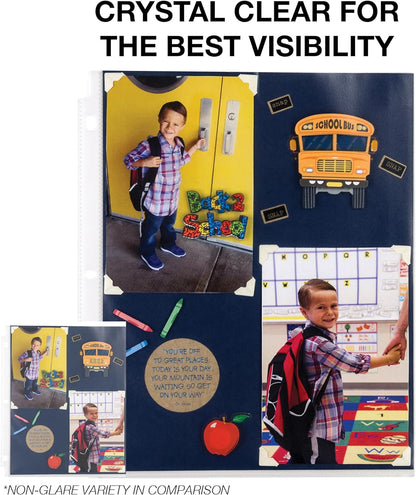 Samsill High Capacity Sheet Protectors, 25 Pack, 8.5x11 Inch Page Protectors for 3 Ring Binder, Heavy Duty, Multi-Page Protector, Holds 50 Sheets, Top Loading, Acid Free