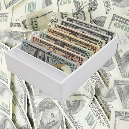 Money Organizer for Cash, 8 Compartment White Acrylic Money Holder, Cash Tray, Cash Box, Cash Organizer for Bills