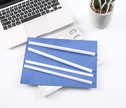 BNC Slide and Grip Binding Bars, 1/8 inches, White Color, Letter Size Pack of 100, 15 to 20 Sheet Capacity, Round Corner (1/8 Inches, White)