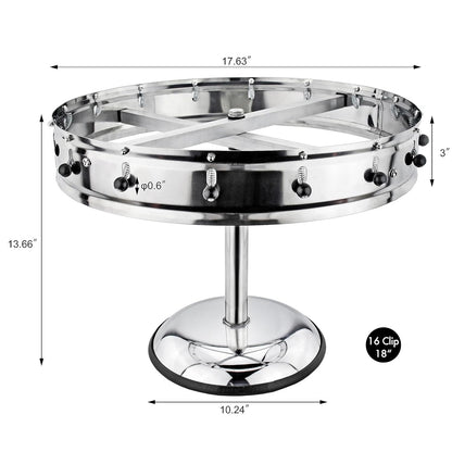 New Star Stainless Steel Order Wheel Ticket Holder, 16 Clips, 18-Inch Dia with 10-Inch Chrome Heavy Base, 1 Piece